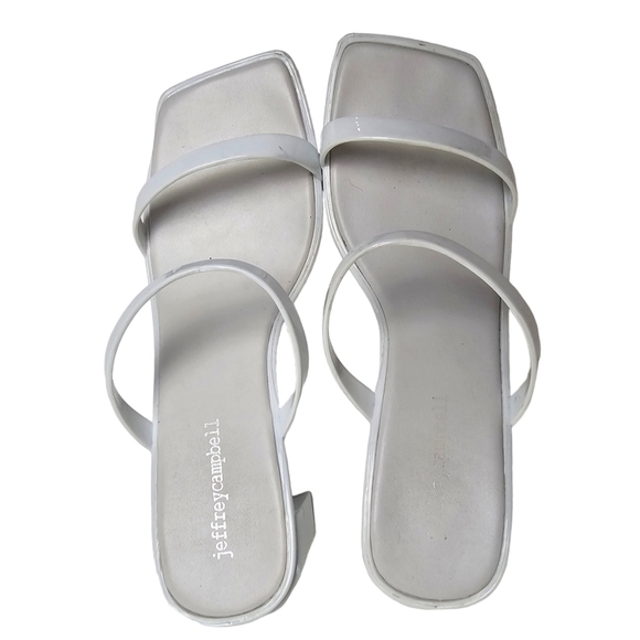 Jeffrey Campbell White Strappy Chunky Block Low Heel Size 7 - Picture 6 of 9